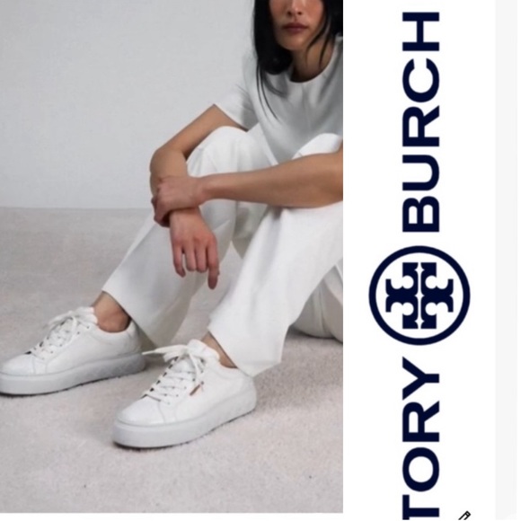 TORY BURCH Ladybug Sneaker Color: White / White / White women size 6.5 - Picture 3 of 17